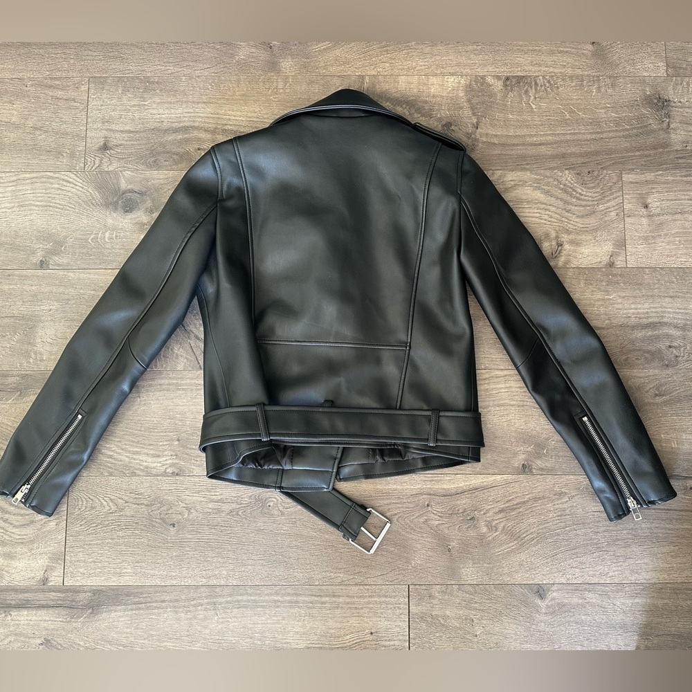 Zara Leather Biker Jacket Black - image 4